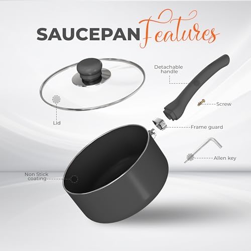Utopia Kitchen 2 Quart Nonstick Saucepan with Glass Lid