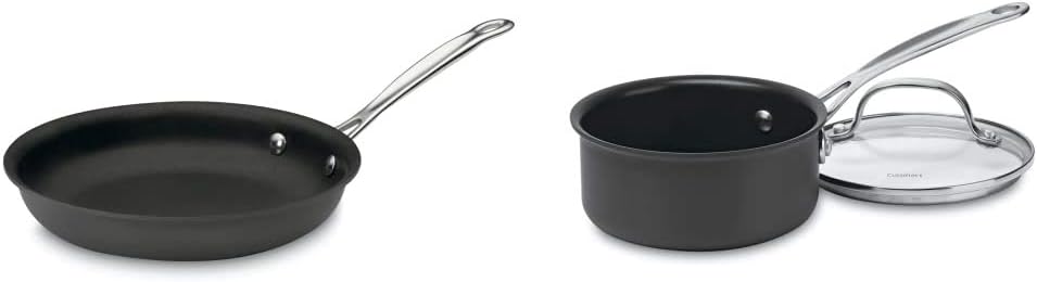 Cuisinart Chefs Classic Nonstick Cookware Bundle - Perfect Pots Heat Evenly Easy to Clean