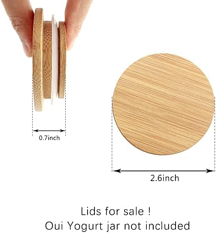 Natural Bamboo Oui Yogurt Jar Lid Set