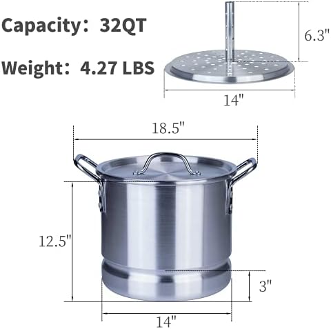 Portable Stockpot with Steamer for Outdoor Cooking