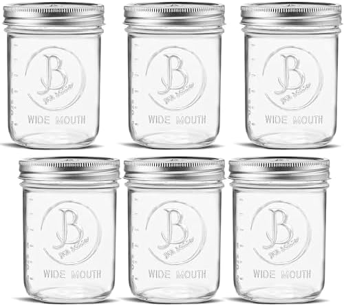 Jar Boss Wide Mouth Mason Jars 16oz 6-Pack