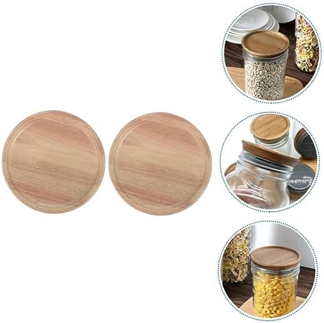 2-Piece Set Sealed Wooden lids Mason Jars Preserve Food