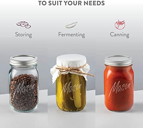 4-Pack Mason Jars with lids - Home Kitchen Canning Preserving _same_day