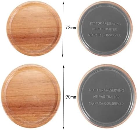 Leadigol 2-Pack Wood Lids for Mason Jars