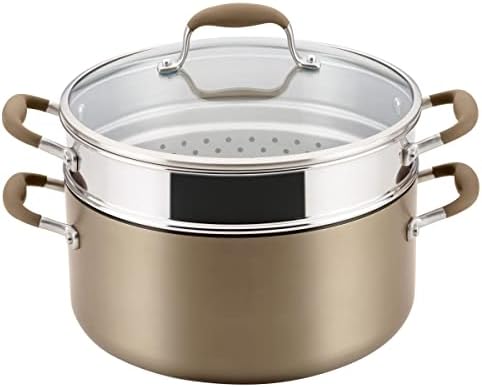 Best ChoiceAnolon Advanced Home 85Qt Nonstick Stockpot with Built-InSteamer Oven Safe