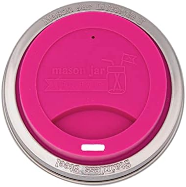 Silicone Drinking Lids with Stainless Steel Bands 2 Pack Berry Pink