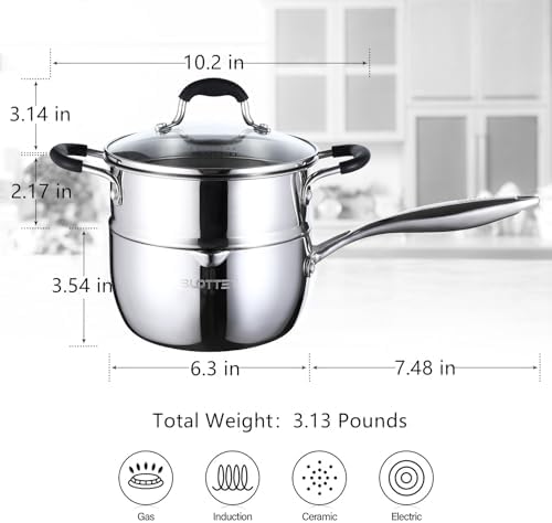 SLOTTET Tri-Ply Stainless Steel Saucepan