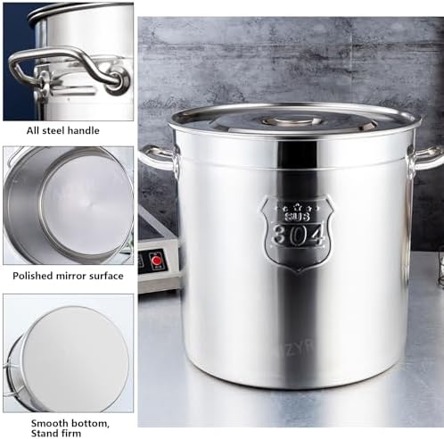 AIZYR 304 Stainless Steel Stock Pot with Lid