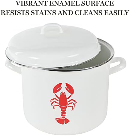 Martha Stewart 16-Quart Enamel On Steel lobster stock pot - Durable Stain-Resistant