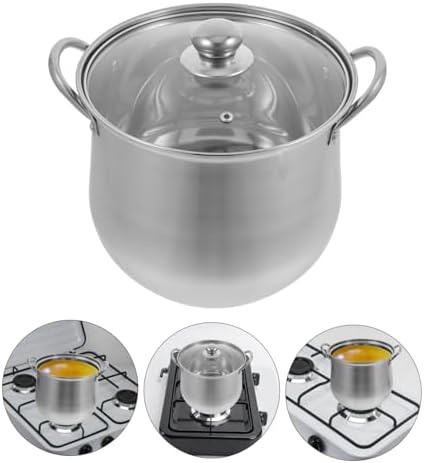 FUNOMOCYA Anti-Overflow Stainless Steel Pot with Lid Safe Durable Kitchen Tool