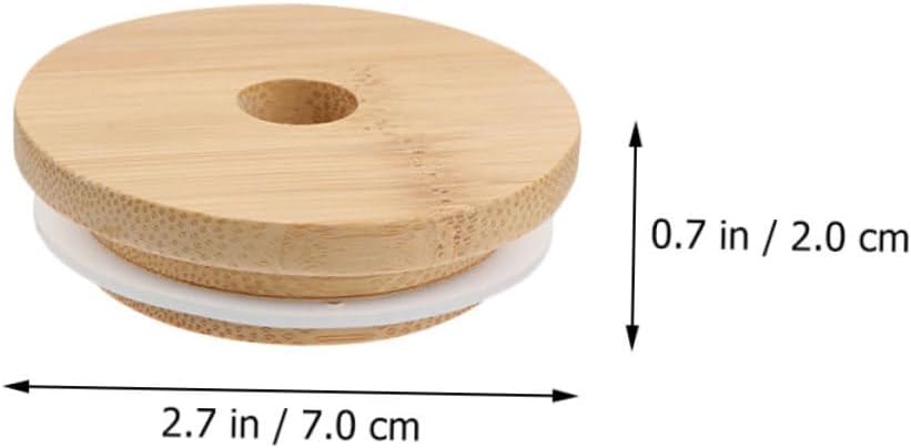4-Piece Mason Jar Lids Wooden Sealing Covers