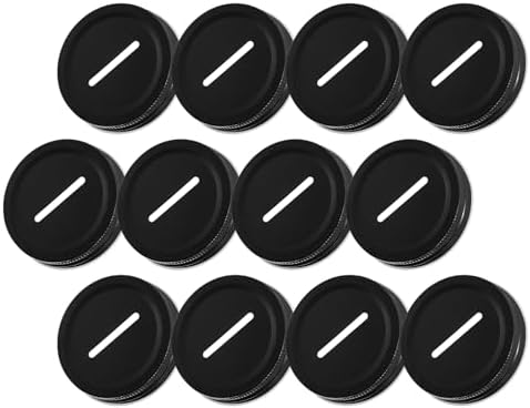12Pcs Metal Coin Slot Lid Black