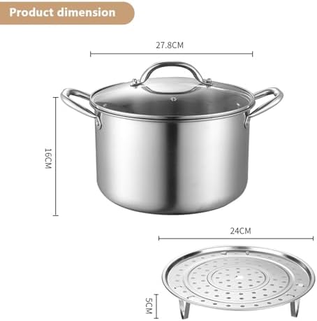 Stainless Steel Stock Pot 11L with Tempered Glass Lid