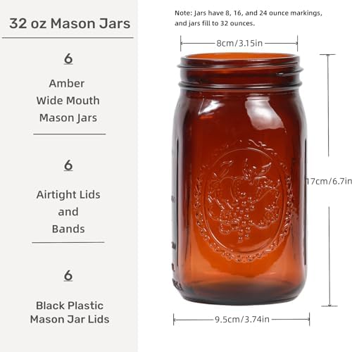 Amber Mason Jars Set