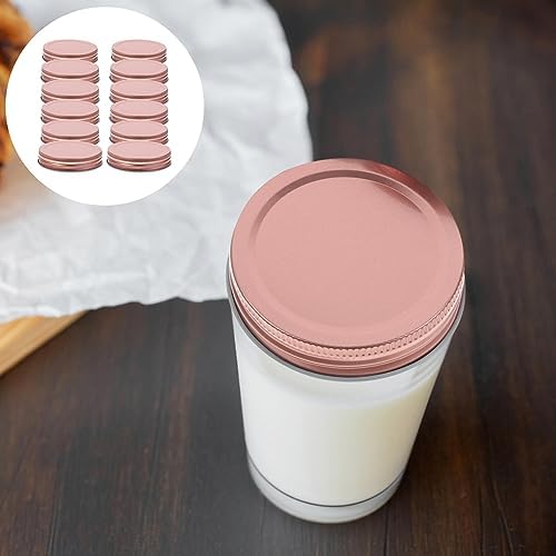 Perfect for storage with 12 rose gold canning lids
