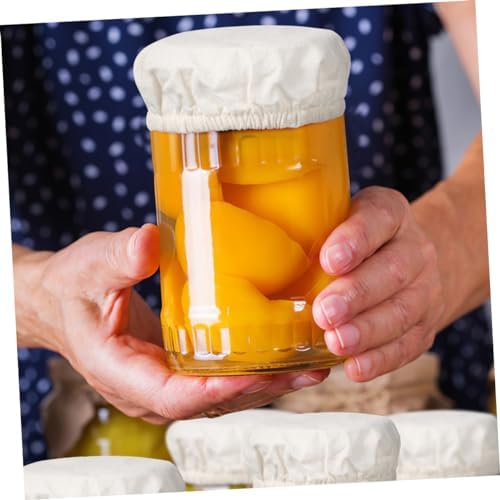 Canning Jar Covers protect freshness 8 Pcs Beige Cotton lids
