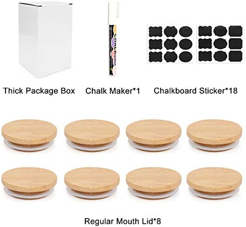CNVOILA Bamboo Mason Jar Lids for Home Eco-Friendly 8-Pack