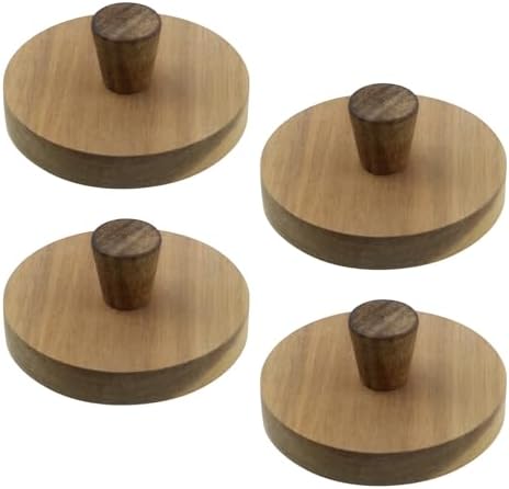 Safe Eco-Friendly Acacia Wooden Lids for Mason Jars 4-Pack
