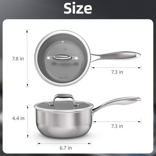 COOKER KING 3 Quart endure Stainless Steel Saucepan with Tempered Glass Lid