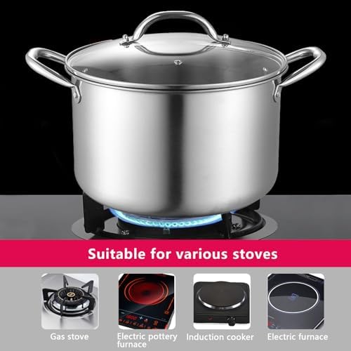 AIZYR Stainless Steel Multifunctional Soup Pot Durable Thick Bottom for Hotpot