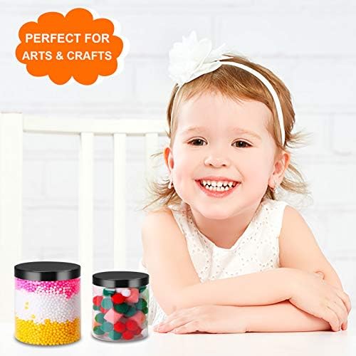 Vivimee 24 Pack Clear Plastic Jars with Lids 16 oz 8 oz