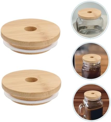 STOBAZA 6pcs Wooden Lids for Mason Jars