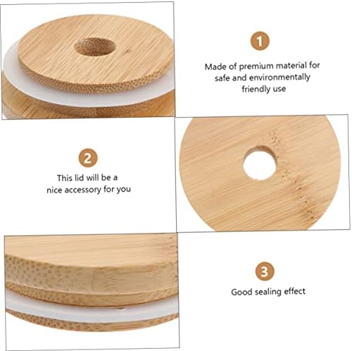 4pc Mason Jar Lids with Straw Hole Reusable Seal Lid