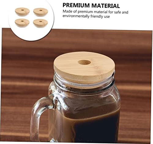 4-Piece Mason Jar Lids with Straw Holes