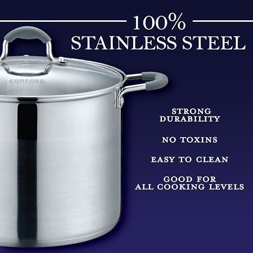 Concord 5 QT Stainless Steel Stock Pot with Glass Lid