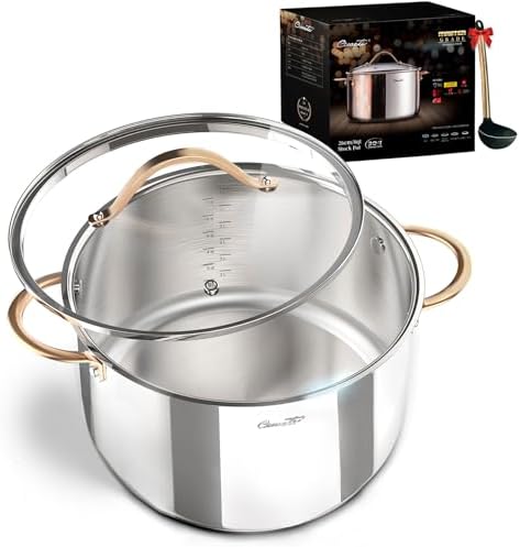 8 Quart Whole Clad Stainless Steel Stock Pot with Lid