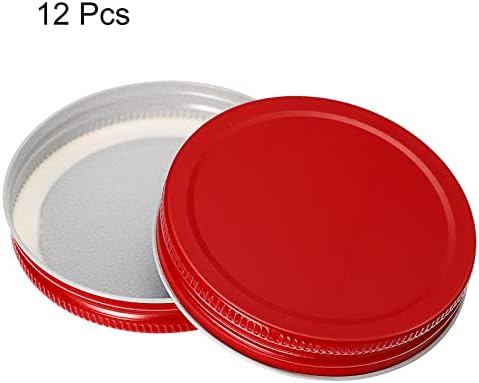 Uxcell Mason Jar Lids 86mm 12Pcs Red Leak Proof Caps