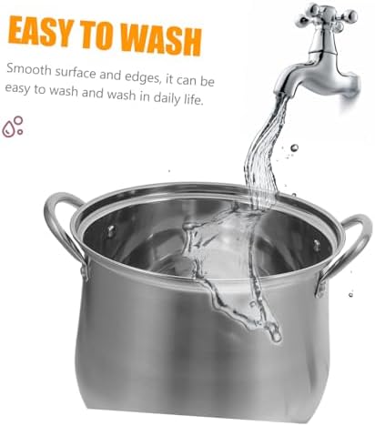 Stainless Steel Soup Pot with Built-In Handle and Heat Resistant Lid