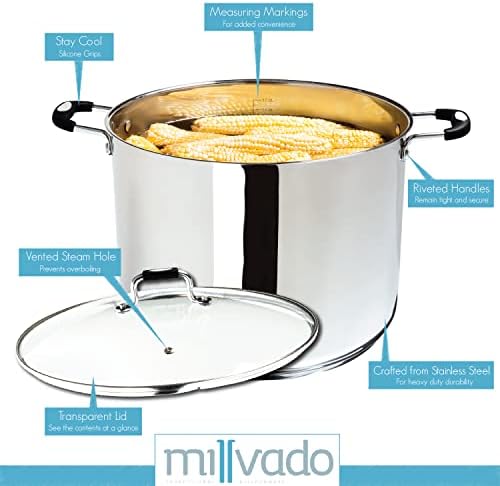Millvado 20 Quart Stock Pot