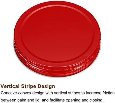 Uxcell Mason Jar Lids 86mm 12Pcs Red Leak Proof Caps
