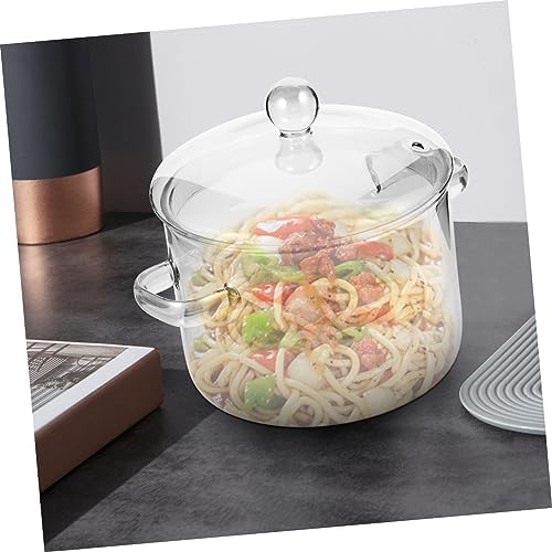 PrettyZoom High-Borosilicate Glass stew pot with lid