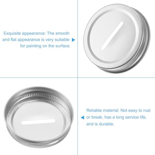 Exquisite Metal Coin Slot Lids for Canning Banks 12Pcs 70mm Silver Tone
