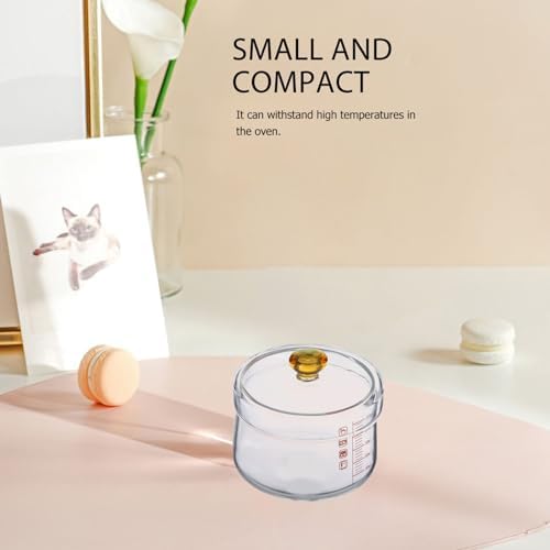 Alipis Glass Cooking Pot with Lid Heat-Resistant 150ml
