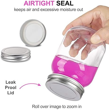 8-Piece Yingerhuang Glass Mason Jars with Silver Lids