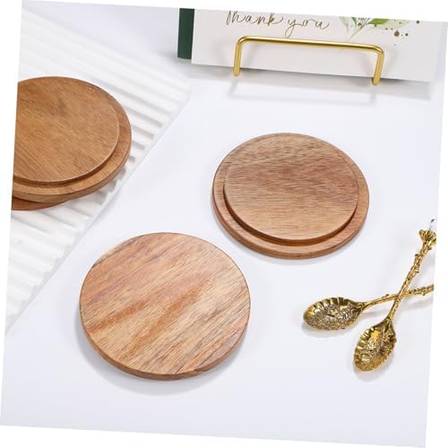 4-Piece Acacia Wooden Lid Set for Warm Drinks