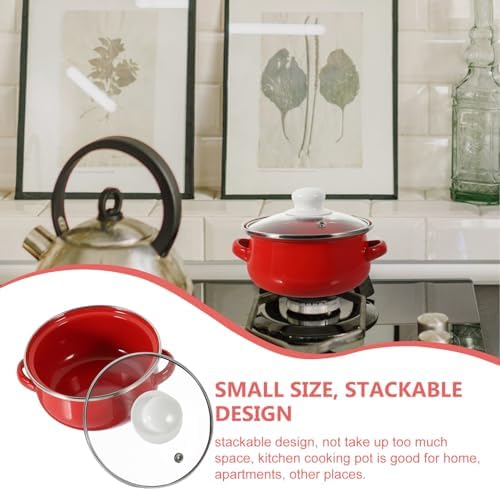 Luxshiny Retro Enamel Stockpot Set 3-Piece with Lid