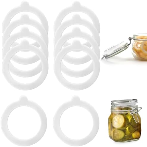 10-Pack Silicone Jar Gaskets for Glass Jars