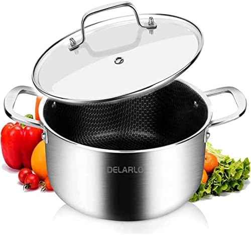 DELARLO 5QT Tri-Ply Stock Pot with Lid