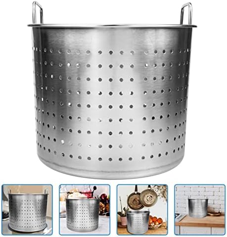 UPKOCH Stainless Steel Stock Pot Insert Steamer Basket Perfect for Boiling Seafood