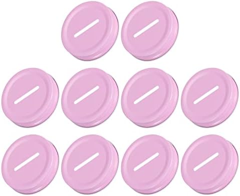 Uxcell Coin Slot Lid for Mason Jars 70mm Pink 10Pcs