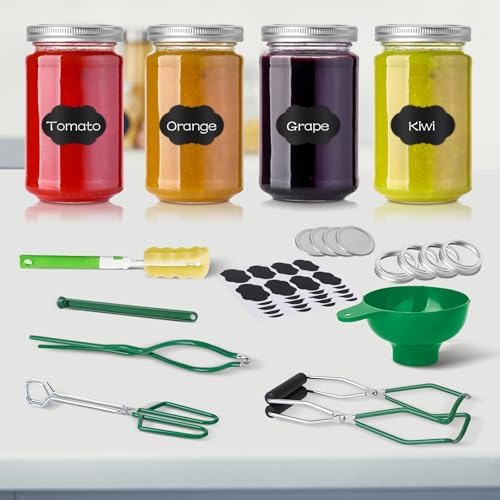 Alemard 11pc Canning Kit - Jar Lifter Lid Lifter Funnel Wrench Lids Rings