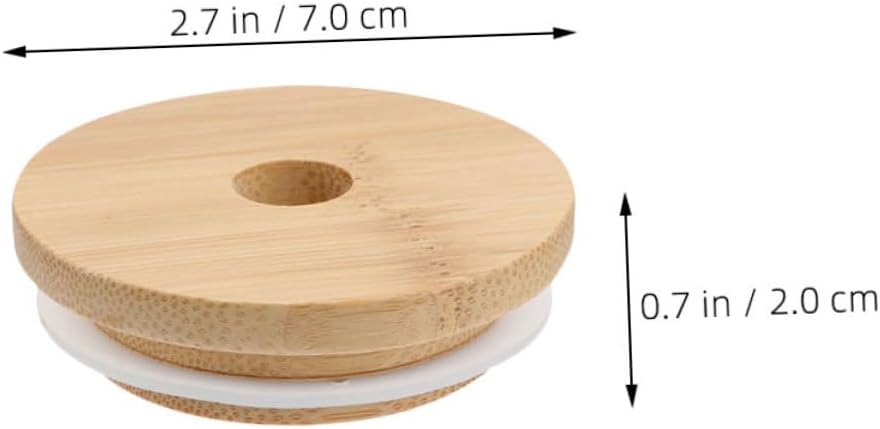DECHOUS 6pc Mason Jar Wooden Lids Set 70mm Diameter