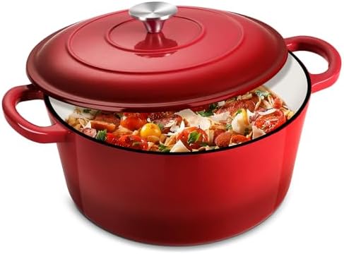 JoyfairDutch Oven Pot with Lid Red