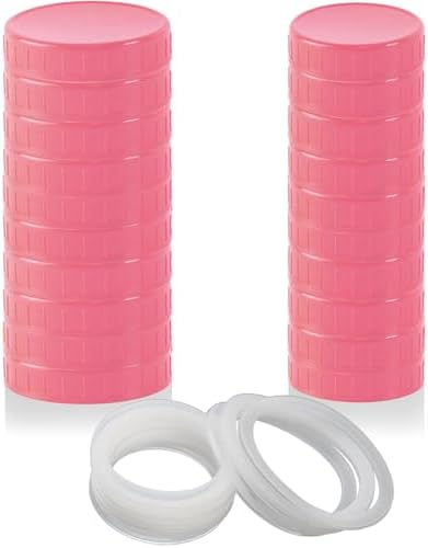 Premium 20-Pack Mason Jar Lids with Silicone Sealing Ring