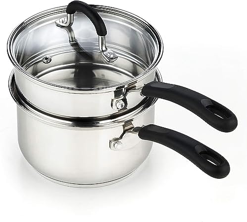 Professional 2-Quart Double Boiler Saucepan for All Stove Tops