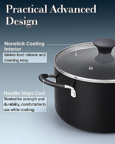 Cook N Home Nonstick Stockpot with Lid - 6-QT for Perfect Cooking